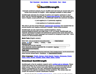 sentistrength.wlv.ac.uk screenshot