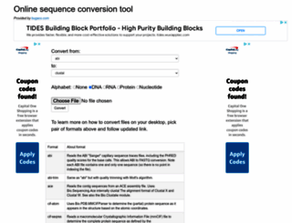 sequenceconversion.bugaco.com screenshot