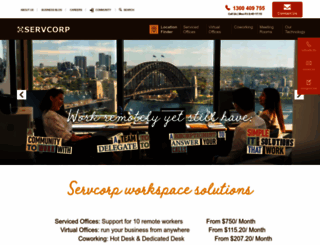 servcorp.com.au screenshot