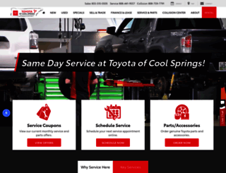 service.toyotaofcoolsprings.com screenshot