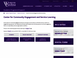 servicelearning.wcu.edu screenshot