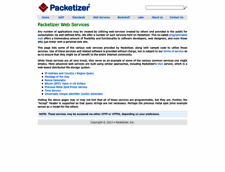 services.packetizer.com screenshot