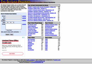setlists.net screenshot