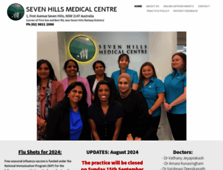 sevenhillsmedicalcentre.com.au screenshot