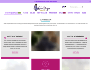 sewuniquefabrics.com.au screenshot