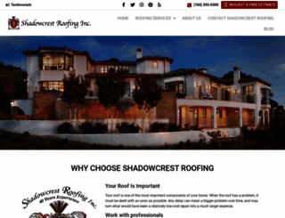 shadowcrestroofing.com screenshot