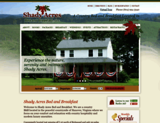 shadyacresbedbreakfast.com screenshot