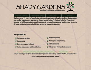 shadygardens.com.au screenshot