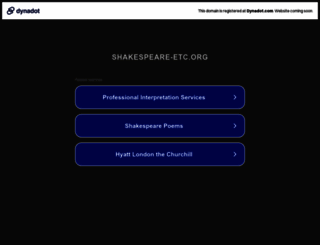 shakespeare-etc.org screenshot