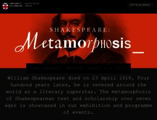 shakespeare.senatehouselibrary.ac.uk screenshot