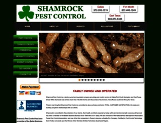 shamrockpestcontrol.com screenshot