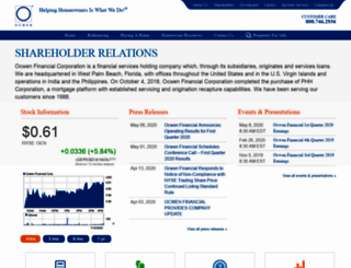 shareholders.ocwen.com screenshot