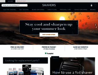 shavers.co.uk screenshot