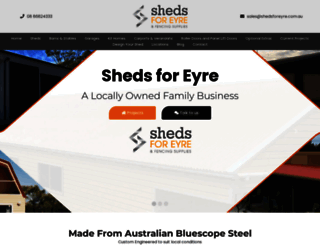shedsforeyre.com.au screenshot
