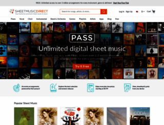sheetmusicdirect.com screenshot