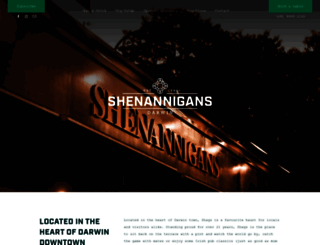 shenannigans.com.au screenshot