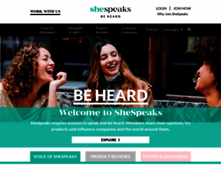 shespeaks.com screenshot