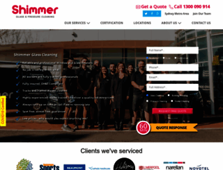 shimmerglasscleaning.com.au screenshot