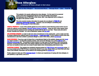 shoeallergies.50webs.com screenshot