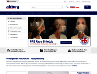 shop.abbeystationery.com screenshot