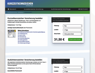 shop.kurzzeitkennzeichen-online.net screenshot