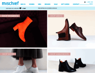 shop.mischiefshoes.co.nz screenshot