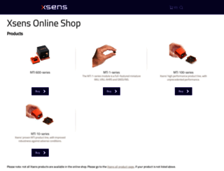 shop.xsens.com screenshot