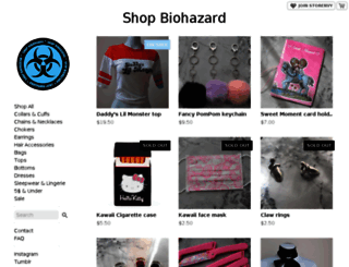 shopbiohazard.storenvy.com screenshot