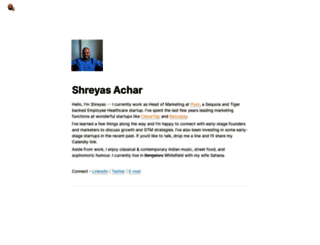 shreyasachar.com screenshot