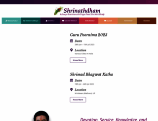 shrinathdham.com screenshot