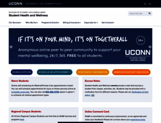 shs.uconn.edu screenshot