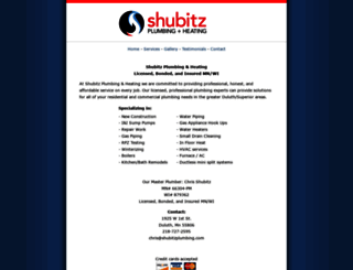 shubitzplumbing.com screenshot