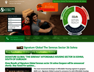 signatureglobaltheserenas.co.in screenshot