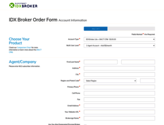 signup.idxbroker.com screenshot
