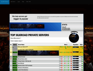 silkroadprivateservers.com screenshot