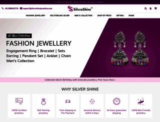 silvershinejewellery.com screenshot