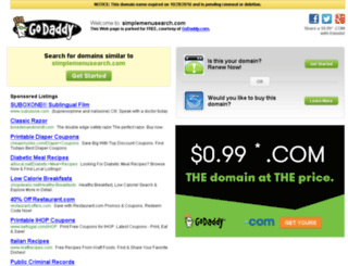simplemenusearch.com screenshot
