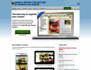 simplerecipecollector.com screenshot