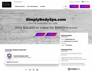 simplybodyspa.com screenshot