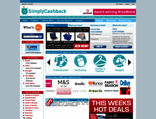 simplycashback.co.uk screenshot