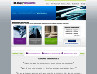 simplytranscriptiononline.com screenshot