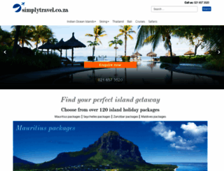 simplytravel.co.za screenshot
