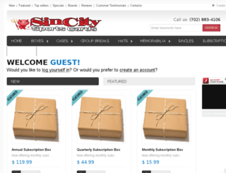 sincitysportscards.com screenshot