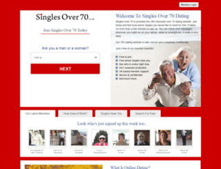 singlesover70.co.uk screenshot