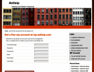 sip.antisip.com screenshot