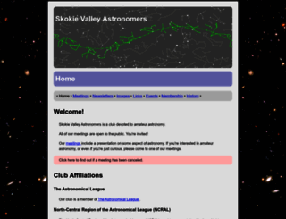 skokievalleyastronomers.org screenshot