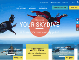 skydivebyronbay.com screenshot