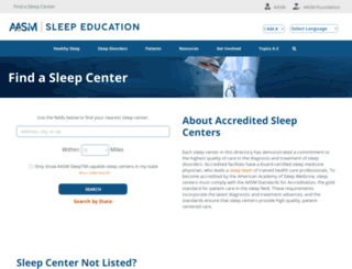 sleepcenters.org screenshot