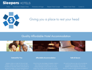 sleepershotels.co.za screenshot
