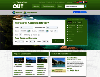 sleepingout.co.za screenshot